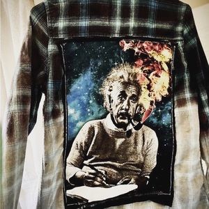 Custom vintage Albert Einstein Flannel